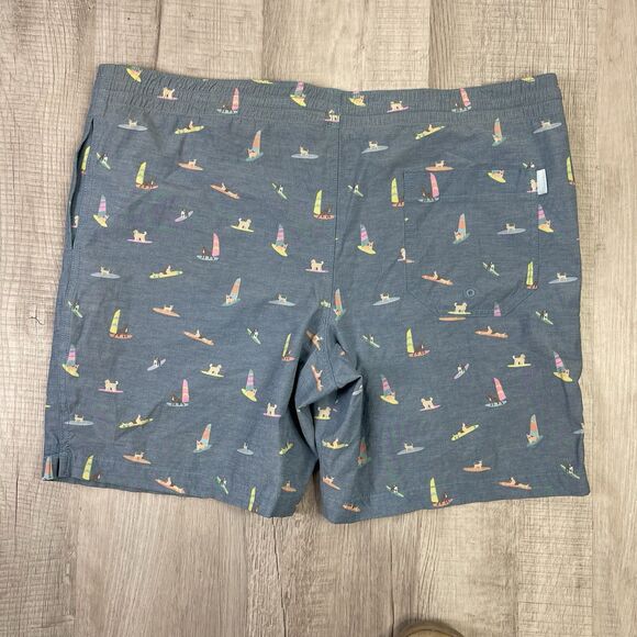 Chubbies Mens Swim Trunks Medium Blue Dogs Surfing Lined Swimming Beach EUC O - Picture 10 of 10